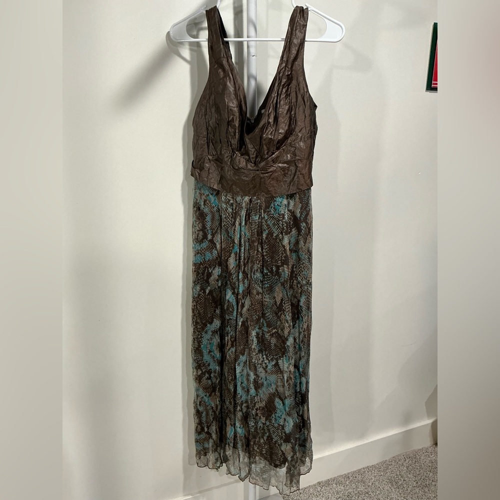 People Like Frank Brown and Blue Maxi Dress